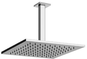 Gessi Emporio Antikalk-Kopfbrause 300mm mit Gelenk, quadratischer Deckenarm, Rosette 60 mm, Länge 266 mm, 47366, Farbe: Schwarz XL