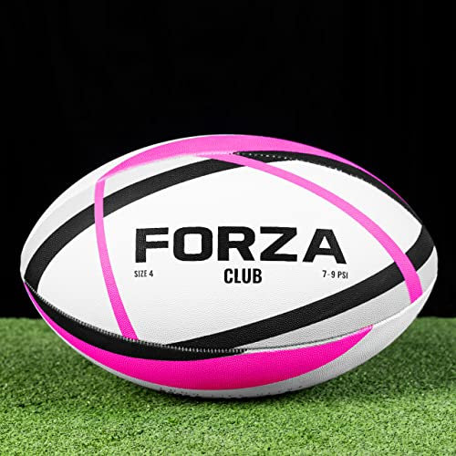 FORZA Ballons de Rugby - 7 Styles de Ballon Match/Entraînement | Plusieurs Tailles (Taille 5, FORZA Ballon de Rugby Club (Rose))