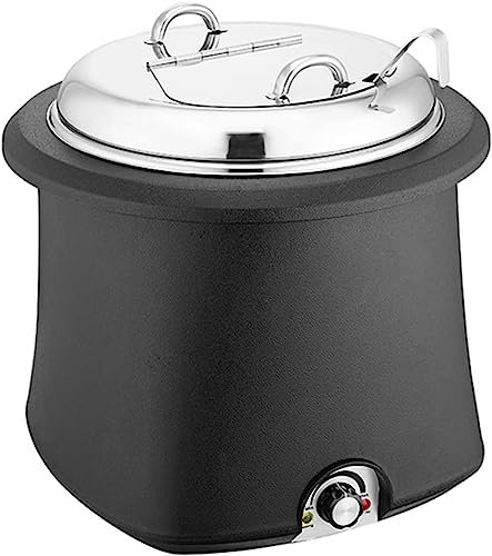 XENITE 304 Stainless Steel Soup Kettle Food Buffet Warmer Machine, 10L Electric Portable Design Soup Warmer Pot, for Restaurant Gravy and Soup,Red