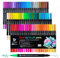 Mitoymia Feutres Coloriage Adulte 72 Couleurs Aquamarker Feutre Double Pointe Fine Feutres Pinceau Aquarelle Stylos pour Adulte Débutant Dessin,Livre De Coloriage,Mandala,Bullet Journal, L002