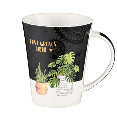 VILLA ITALIA Dekorierter Porzellanbecher GARDENIC 350ml - Kaffeebecher Porzellan - Tasse - Kaffeebecher Keramik - Kaffeetassen - Teetasse - Becher - Tasse Keramik - Tea Mug - Teebecher