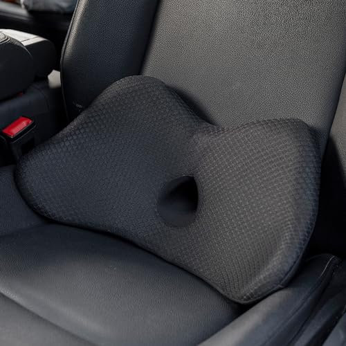 QYILAY Memory-Schaum Lendenkissen Auto, Ergonomisches Rückenkissen Auto, Lendenwirbelkissen, orthopädisches sitzkissen Lendenwirbelstütze für Autositze, Bürostuhl, Rollstuhl.