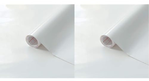 d-c-fix Klebefolie Uni Lack weiß selbstklebende Folie wasserdicht realistische Deko für Möbel, Tisch, Schrank, Tür, Küchenfronten Möbelfolie Dekofolie Tapete 45 cm x 2 m (Packung mit 2)