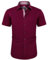 J.VER Chemise à manches courtes pour homme - Avec poche - Coupe droite - Chemise d'affaires - Facile à repasser - Moderne, bordeaux, L