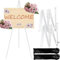 AZKEEGREY 2 Stück Weiß Staffelei Ständer für Hochzeitsschild, Tragbare Willkommensschild Hochzeit Staffelei, Faltbar Metall Staffelei für Hochzeitsschild, Poster, Display, 50-160cm