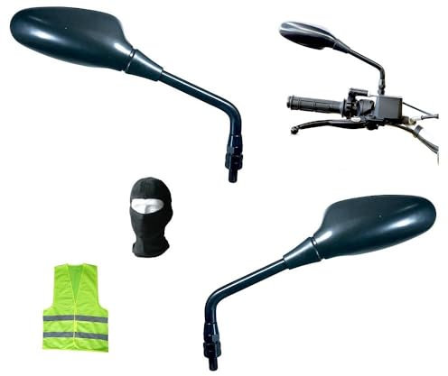 KOMPATIBEL MIT Yamaha FZS 1000 FAZER Motorrad-LENKERSPIEGEL 1 Paar Schwarze Spiegel FERNSPIEGEL FAR DX+SX+MONTAGESATZ M8 SX-DX-10X1,25 SX-DX INKLUSIVE