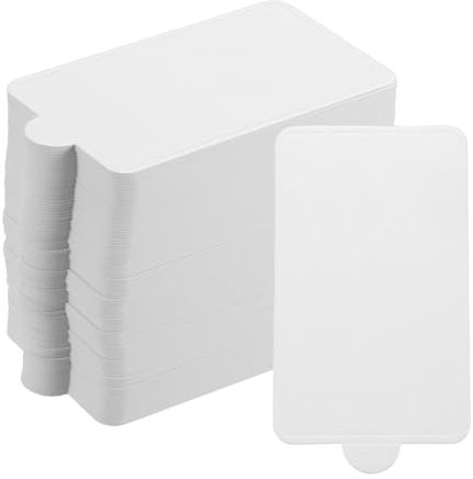 sourcing map 200pcs Mini Cake Boards, Mousse Cake Cardboards Rectangle Cake Bases Plates Cupcake Dessert Displays Base Tray for Cupcakes, Cakes Base - Grease Proof (White)