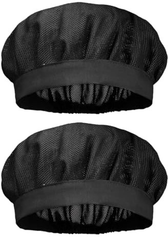 BEPSYOM Gorro de Chef elástico de 2 uds, Gorro de Chef de Cocina Unisex, Red para el Cabello para Servicio de Comida, Gorro de Malla Ajustable