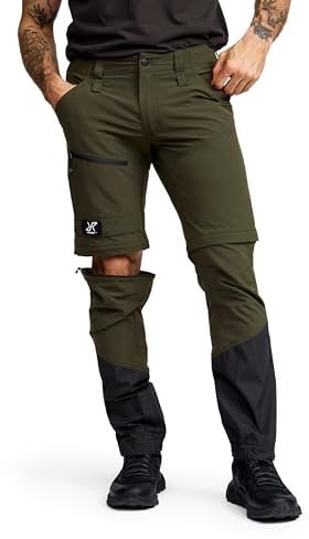 RevolutionRace RVRC GP Pro Stretch Zip-Off Pants für Herren, Wandelbare Wanderhosen für Outdoor-Aktivitäten, Forest Night/Anthracite, L