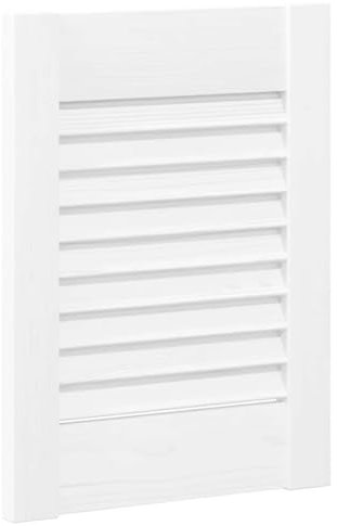 vidaXL Puerta de Armario de Lamas Blanco 39,5x29,5 cm, Puerta de Mueble, Puerta de Armario, Panel de Lamas de Madera, Puerta de Armario con Listones