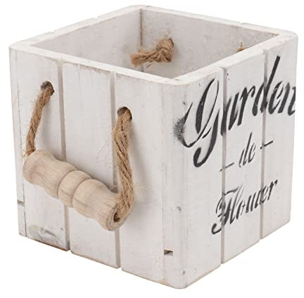 BESPORTBLE 1 Stück Blumentopf aus Holz Vintage blumentöpfe Vasen einzigartige Pflanzentöpfe Garten Balkon blumentopf saftiger Pflanztopf aus Holz hölzern Weiß
