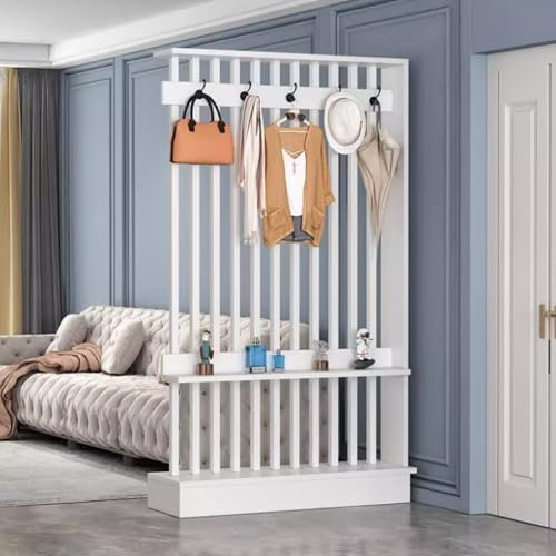 GUAWJRZDP Moderner Wand-Raumteiler, Trennwand-Sule Fr Den Eingangsbereich, Holz-Raumteiler, Modernes Wohnzimmer-Dekorpaneel, Lagerregal Für Die Eingangshalle, Für Lofts Und Veranda(Wit,L 68cm/26.7in)