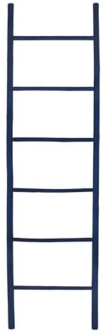 Brigros - Scala Decorativa In Legno Di Bambù Con 6 Pioli 50x190 Cm, Porta Asciugamani Bagno Da Terra, Arredo Bagno Dal Design Naturale Del Bamboo Disponibile In 3 Colori Diversi (Blu)