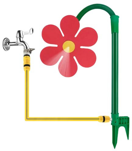 2025 Neueste Tanzende Gänseblümchen Sprinkler, Crazy Daisy Wasser, 360° Rotierender Rasensprenger mit Spaßfaktor für Garten, Rasen & Kinder, Bewässerungssystem für Gartenrasen (Ror)