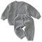 Nouveau-né bébé filles garçons automne solide coton à manches longues pantalons longs ensemble tenues vêtements(Grey,2 ans)
