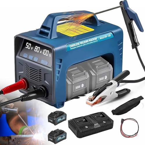 TLL Battery-Powered Stick/Flux Core Welder, Cordless Welder, ARC MMA DC Welder Machine, Portable Welding Machine, with Hot Start Arc Force Anti-Stick,2batteri