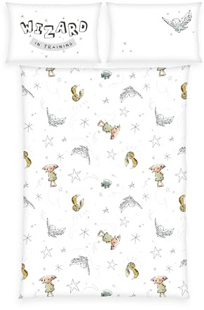 Herding Harry Potter Kleinkinder-Bettwäsche-Set, Winter, Kopfkissenbezug 40 x 60 cm, Bettbezug 100 x 135 cm, Mit Knopfleiste und Hoteleinschlag, 100% Baumwolle/Flanell