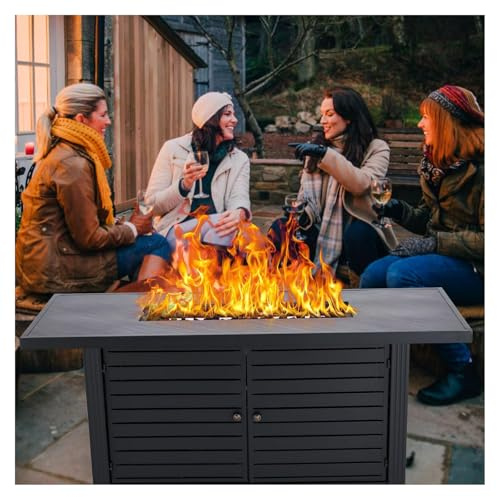 DECAKE 52-57 Inch Propane Fire Pit Table - Stylish and Functional Outdoor Heating Solution