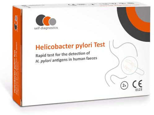 self-diagnostics Helicobacter Pylori Schnelltest, 2 Tests, H Pylori Test | Stuhltest Antigen Selbsttest für zu Hause, Ergebnis in 10 Minuten, bei Sodbrennen, Magendruck, Gastritis und Bauchbeschwerden