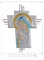 Holyart Kreuz aus Muranoglas Geburt in blau und Silber, 14,5 cm
