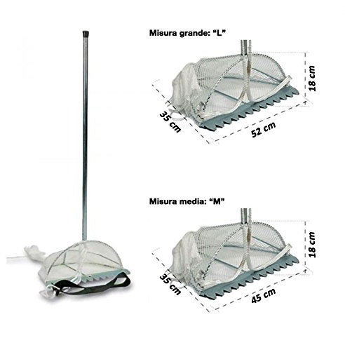 sele tellinaro rastrello per telline Misura Media 45cm o Grande 52cm (Medio 45x18x35)