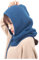 ACVIP Damen Multifunktionale Strickmütze Winter Warme Kapuzen-Schal Sturmhaube(Blau)