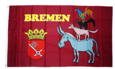 Fahne/Flagge Bremer Stadtmusikanten 90 x 150 cm