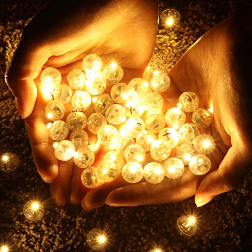 OSALADI 100 stücke led ballon licht superhelle runde mini ballon licht led party licht für halloween weihnachten hochzeit papier laterne ballon (warmes licht)