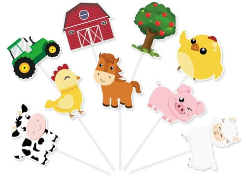 WERNNSAI 36 Stück Bauernhof Cupcake Toppers – Bauernhof Geburtstags Kuchen Deko Kinder Scheune Tractor Tortendeko Cupcake Toppers Kuchendekoration Geburtstagsparty Dekoration Zubehör
