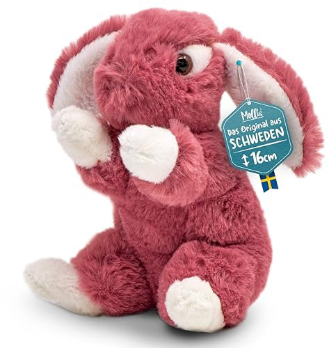 Mollis Kuscheltier - Kuschelhase - 16 cm - Plüschtier-Hase - Kinder-Kuscheltier - weiches Stofftier für Kinder und Babys (Dunkel-Pink)