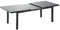 Niehoff Garden Auszugstisch Nancy, ausziehbarer Gartentisch, Gestell Aluminium pulverbeschichtet anthrazit, Tischplatte Glasauflage grau, 180/240 x 100 cm