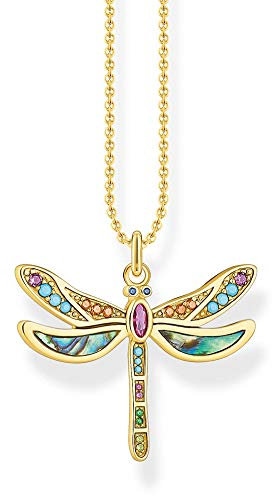 Thomas Sabo Damen Halskette Libelle gold 925 Sterlingsilber, 38-42 cm Länge