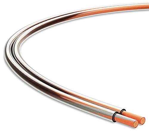 Audibax Silver BSAP100 Transparente Bobina Cable Altavoz Paralelo 100 Metros