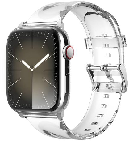 elago Correa Clear Compatible con Apple Watch Series 10/9/8/7/6/5/4/3/2/1/Ultra2/Ultra/SE (49mm 46mm 45mm 44mm 42mm) Correa de Repuesto Transparente Smartwatch (Transparente)