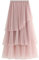 Maeau - Gonne da donna Tutù Irregolare Sottogonna Casual Lungo Tulle Gonna Donna Elastico A Pieghe Elegante Asimmetrico Costume Quotidiano per Festa Matrimonio Danza Vacanze, rosa, Taglia unica