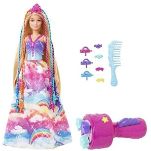 Mattel GTG00 Barbie Dreamtopia Prinzessin Puppe inkl. Regenbogen-Haar-Set, Anz GTG00