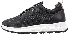 Geox Mädchen D Spherica 4x4 B Abx Sneakers, Black Dk Beige, 35 EU