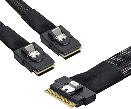 NFHK PCI-E Ultraport Slimline SAS Slim 4.0 SFF-8654 8i 74pin a Dual SFF-8087 Mini SAS Cable PCI-Express