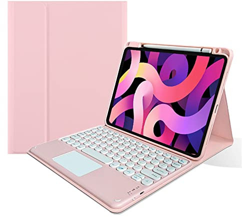 kaitesi Keyboard Case Compatible with iPad Mini 7 A17 Pro/iPad Mini 6th Generation Touchpad Detachable Keyboard Support Pencil Charging (Pink)