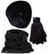 HEAT HOLDERS Herren Stricken Mütze Schal Handschuhe Set Luxuriös Warme Fleece Thermo Winterse (M-L, Schwarz)