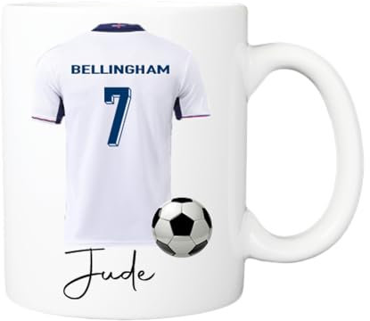Pickhut England Euro 2024 Personalised Name & Shirt Number Football Jersey Mug