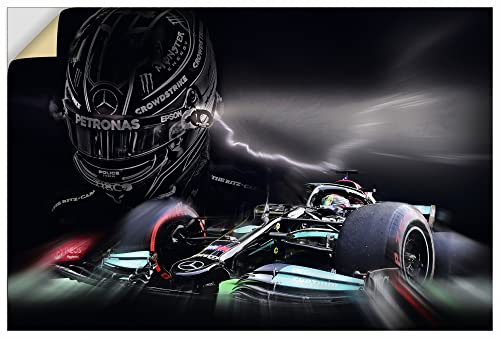 ARTland Wanddeko Wandtattoo selbstklebende Vinylfolie 90x60 cm Formel 1 AMG Mercedes Lewis Hamilton Rennauto Motorsport U4LB