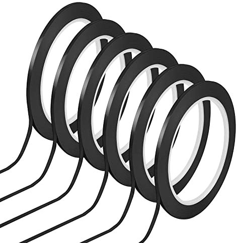 Teaaha 6 Rollen Whiteboard Zubehör Klebestreifen Schwarz Grid Band Markierbänder Whiteboard Linien Gridding Grafikband Whiteboard Klebeband Selbstklebend Markierungsband