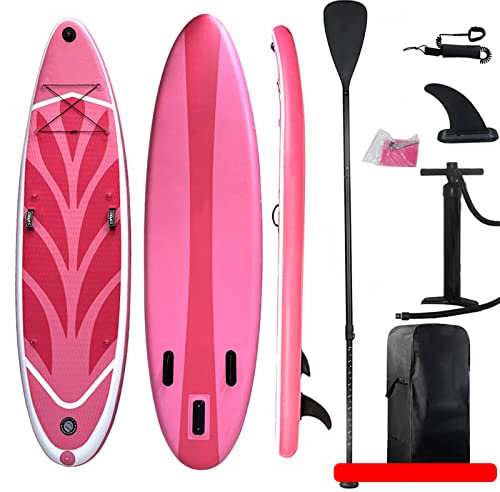 MILIPA Bordo Gonfiabile della Pagaia in Piedi dell'Acqua SUP, Doppio Strato Ispessito della Tavola da Surf del PVC, Attrezzatura di Sport Acquatici del PVC.,Rosa