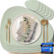 Mahewa® 6er Set Premium Tischset aus Kunstleder - Platzset abwaschbar und wasserdicht - Platzdeckchen Telleruntersetzer in Lederoptik (Mintgrün, Oval)