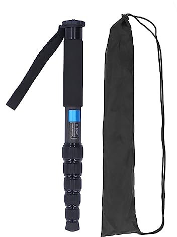 63in Camera Monopod, P306C Carbon Fiber Telescopic Camera Monopod 6 Sections Selfie Stick with 1/4 and 3/8 Conversion Screws for Camera, Flash Light, Microphone, LED