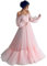Robe de Soirée Longue en Tulle - Princesse, Épaules Dénudées, Manches Longues - Robe de Bal - Rose, S
