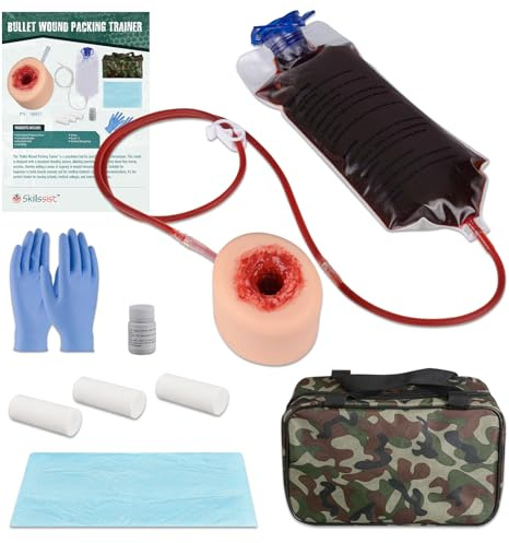 Skillssist Wundpack-Trainer-Set, Stoppen Sie die Blutung, Trainingsset für medizinische Ausbildung, Erste-Hilfe-Notfallpraxis, Militär-Traumatrainer