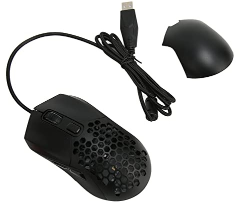 Airshi Kabelgebundene Gaming-Maus, RGB-hintergrundbeleuchtete Ergonomische 7200 DPI Waben-Gaming-Maus Zum Arbeiten (Schwarz)