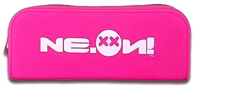 NE.ON MILANO Silikon Case - Praktisches Etui für Schule und Büro - Reise-Zubehörtasche - Kabeltasche und Ladegerät, Fluo Fuchsia, Tasche